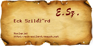 Eck Szilárd névjegykártya
